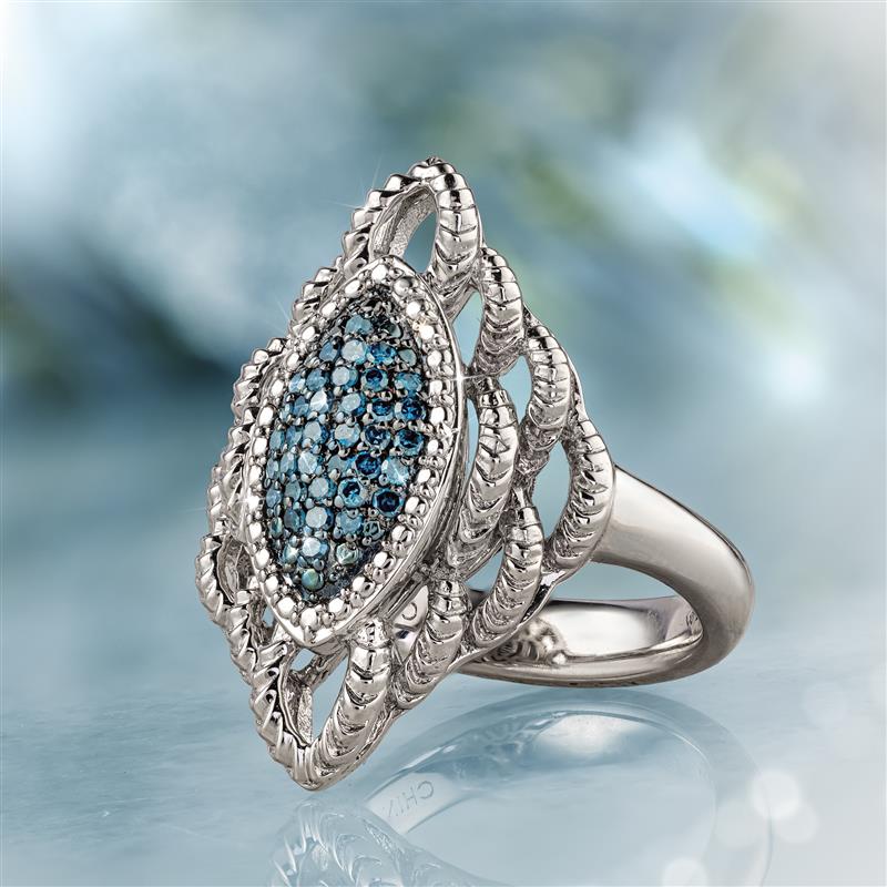 Beckon Blue Diamond Ring & Bracelet